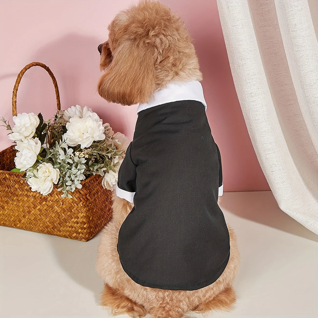 Pet Shirt Small Dog Clothes Wedding Formal Suit With Bow Tie Costume - Hiron Store