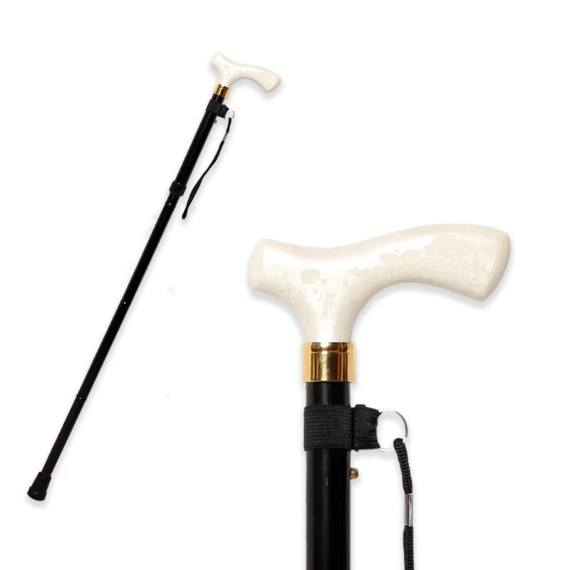 Adjustable Stick Man Resin Handle Black Aluminum Alloy Luxury Walking Sticks Women Walking Cane