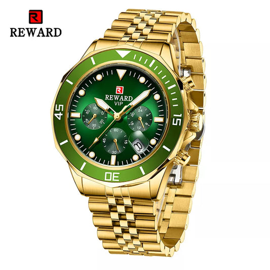 REWARD Fashion Mens Watches for Men Sport Wristwatch Waterproof Luminous Chronograph Wrist Watch