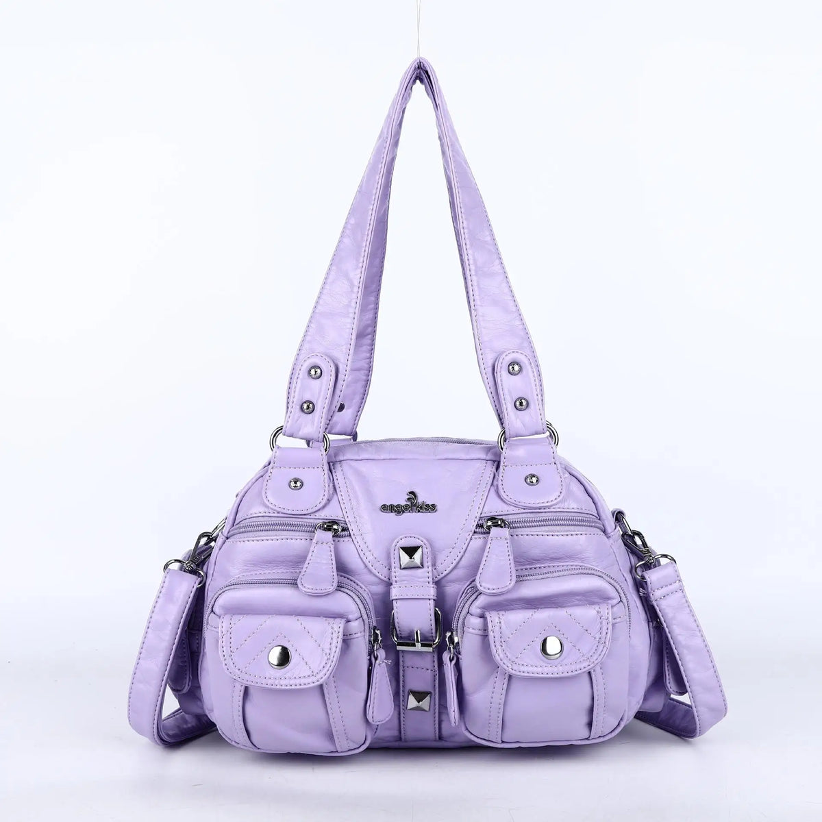 Angelkiss Women Handbags Satchel, Top-handle Handbag PU Shoulder Bag, Dumpling Pack Phone Money Bag