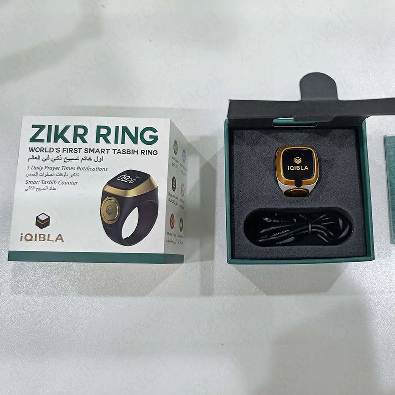 Qibla finding Smart Zikr Ring Electronic Digital Counter for Muslims Prayer Time