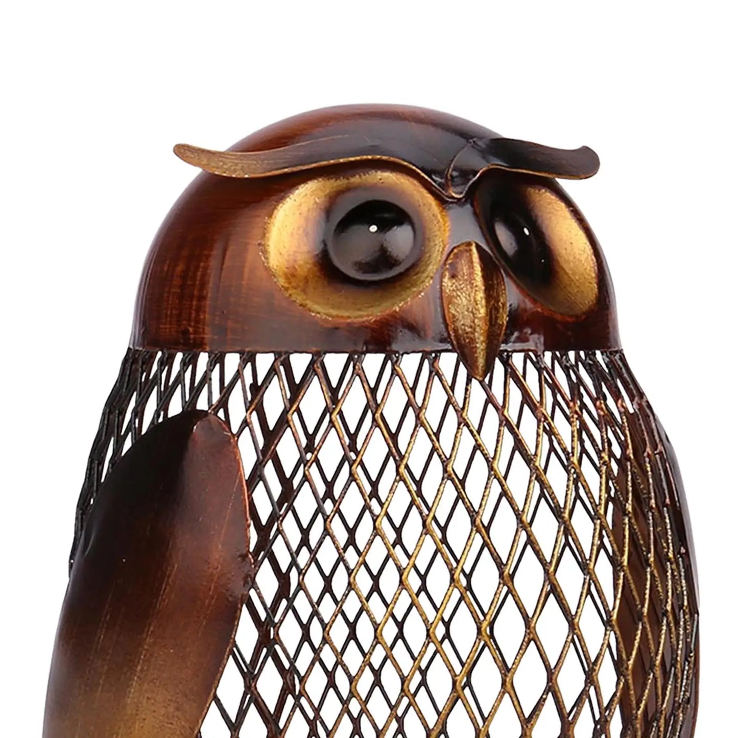 Metal Owl Money Bank Reticulated Piggy Bank Adorable Functional Desk Ornament Owl Sculpture