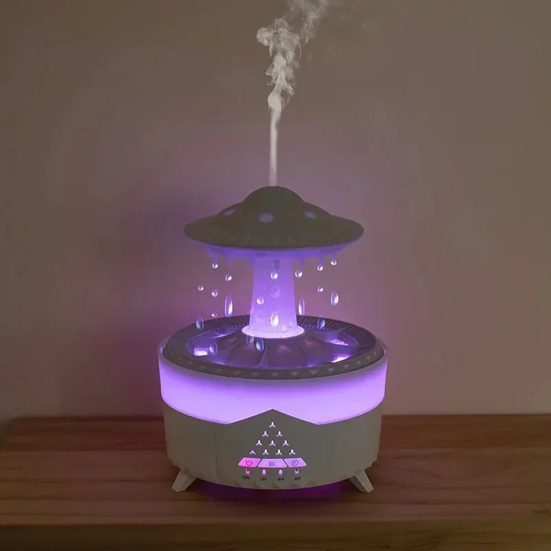 Rain Cloud Night Light humidifier with raining water drop sound and 7 color led light essential oil diffuser aromatherapy