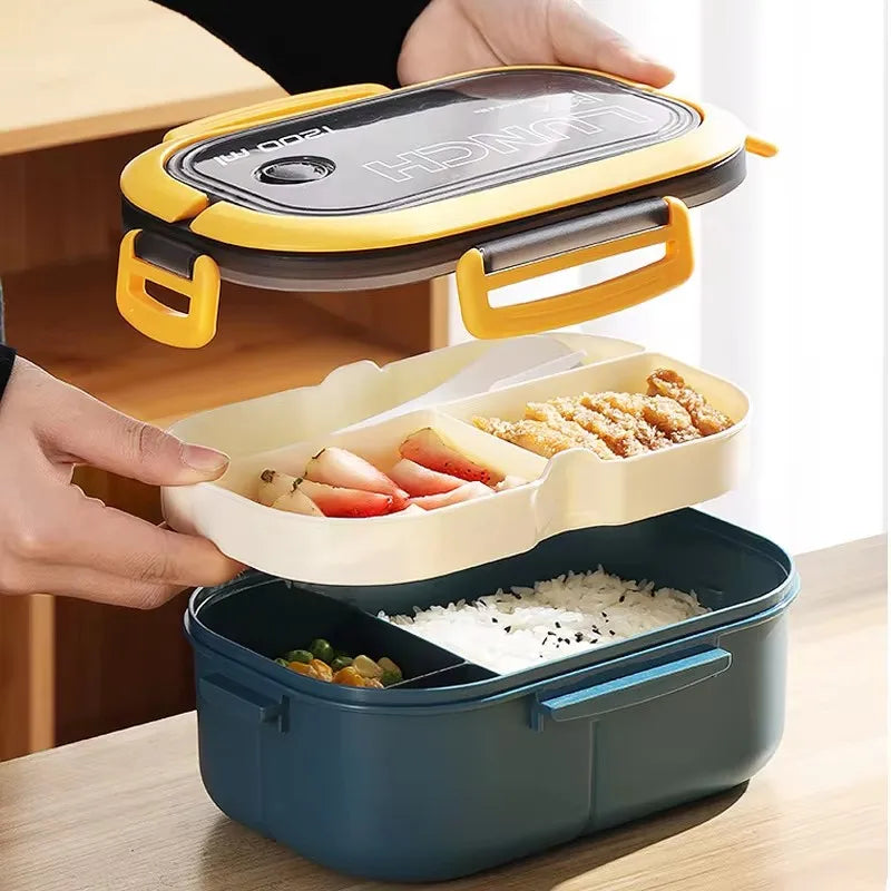 Kitchen Supplies: Single-layer, Double-layer Portable Fruit Food Box, Lunch Box with Fork Spoon Preservation Box