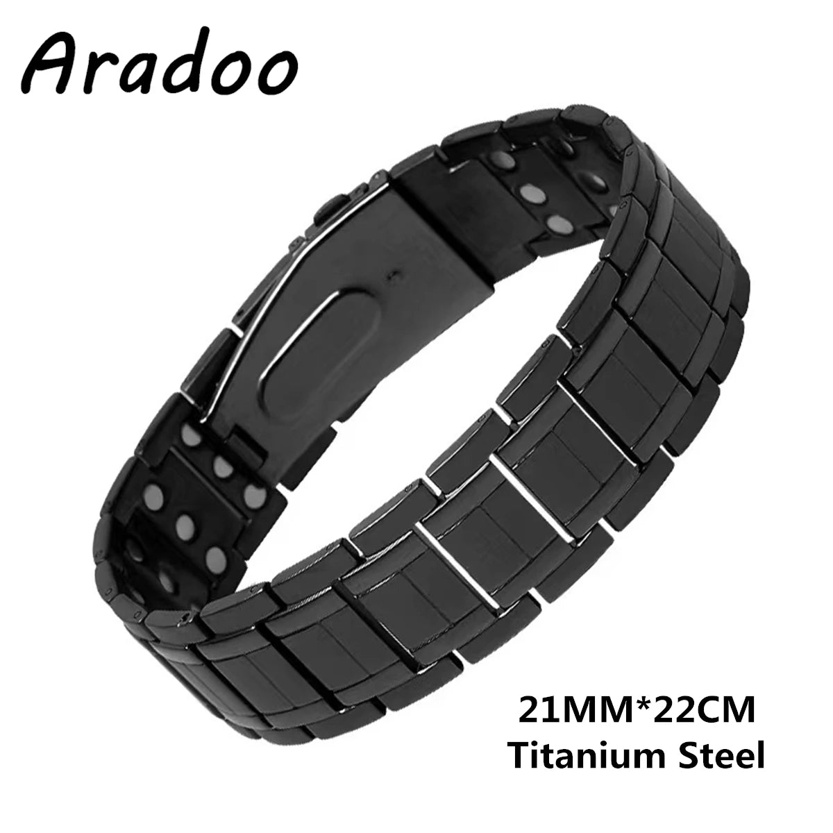 Men's Titanium Steel Magnetic Energy Bracelet Negative Ion Anti-fatigue Strap Bracelets