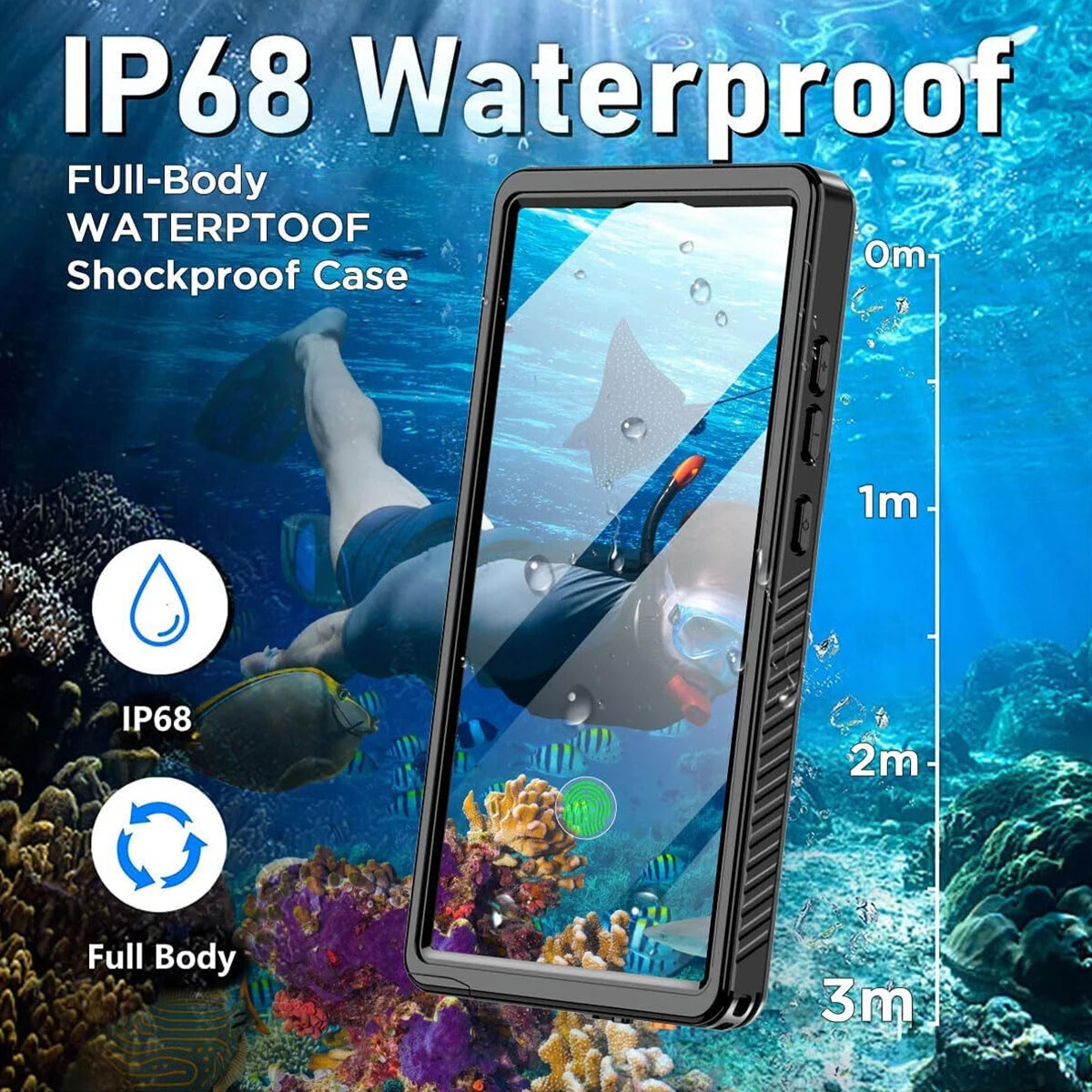 Waterproof Case For Samsung Galaxy Metal Aluminium Swimming Phone Luxury Cover