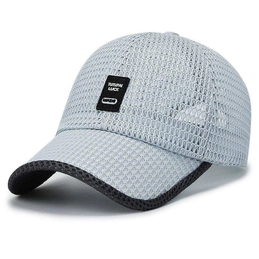 Summer Men's Outdoor Sun Hat Quick-Drying Breathable Mesh Cap Large Brim Duck Tongue Baseball Cap