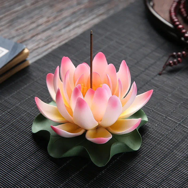 Ceramic Handicraft Stick Incense Burners Simulation Lotus Incense Holder Ornaments