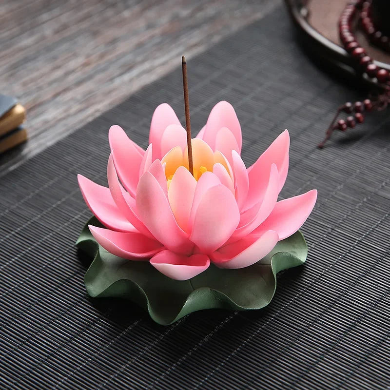 Ceramic Handicraft Stick Incense Burners Simulation Lotus Incense Holder Ornaments