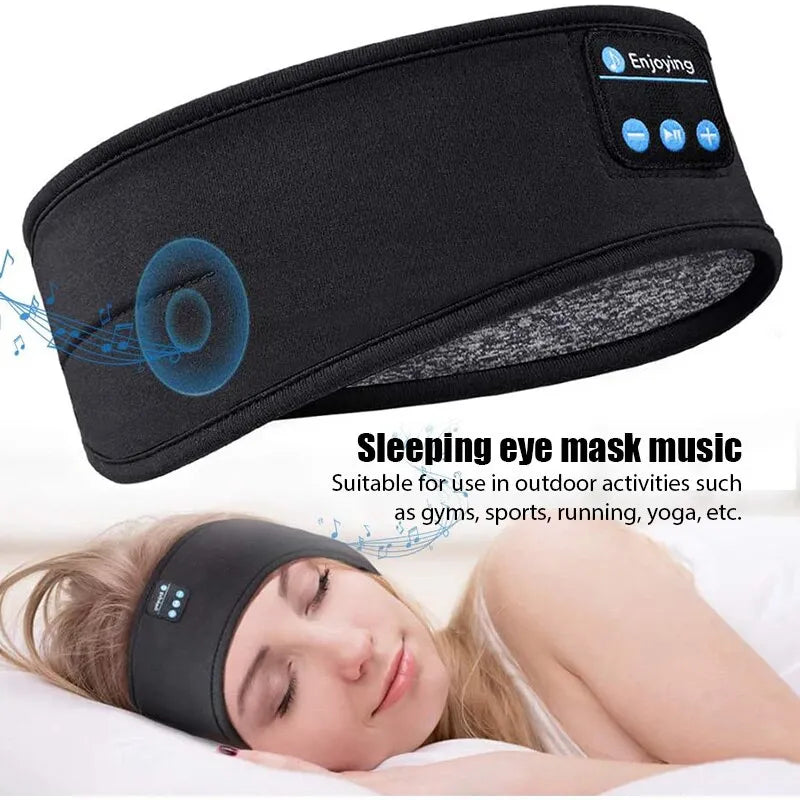 Fone Bluetooth Earphones Sports Sleeping Headband Elastic Wireless Headphones Music Eye Mask Wireless Bluetooth Headset Headband - Hiron Store