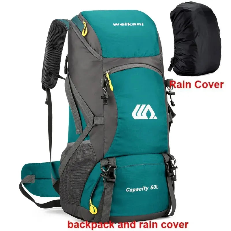 50L Travel Backpack Camping Bag For Men Large Hiking Bag Tourist Rucksack Waterproof Outdoor Sports Climbing Mountaineering Bag - Hiron Store