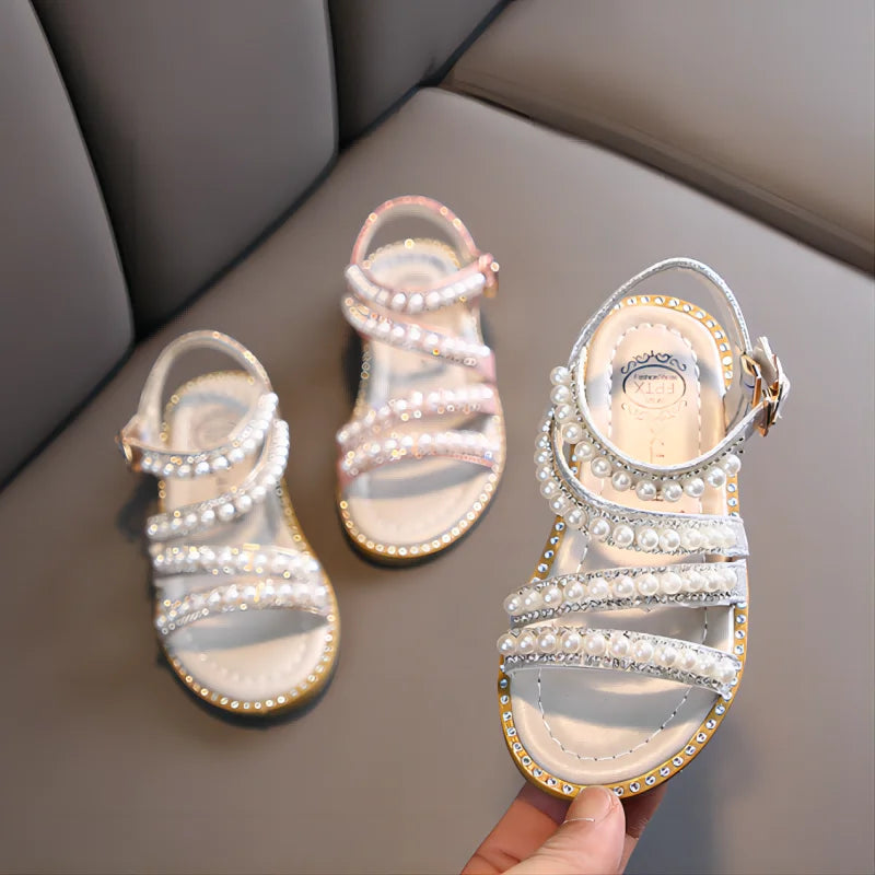 Girl Sandals Summer Fashion Kids Baby Bling Rhinestone Princess Sandals