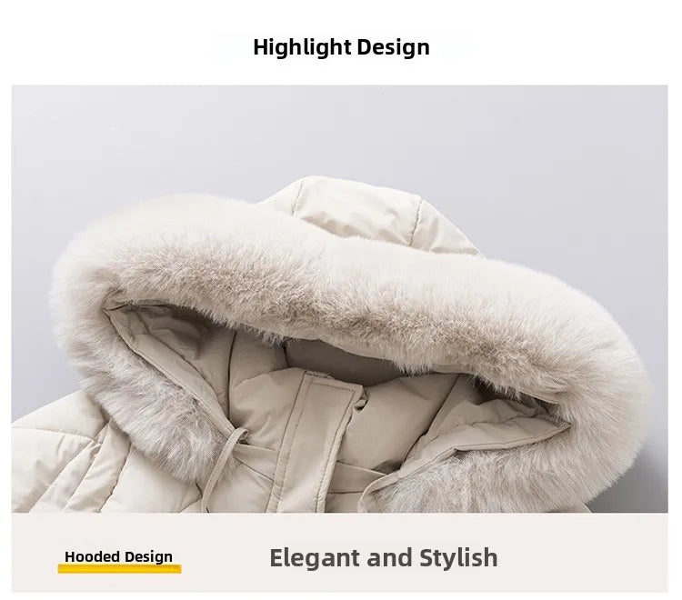 2026 New Women's down Cotton Jacket Short Thickened Large Fur Collar Loose Winter Coat