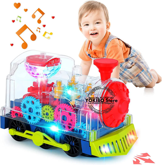 Electric Train Toy for Kids Toddlers Crawling Train with Light  Sound Music Early Educational Toys Train Toys for Kids Baby Toys - Hiron Store