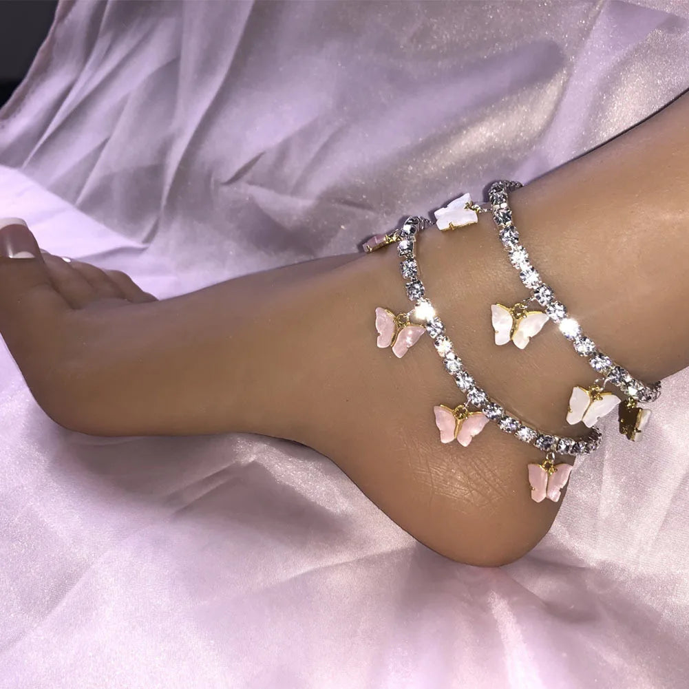 Butterfly Charms Anklets Beach Ankle Bracelet Adjustable Ankle Chain