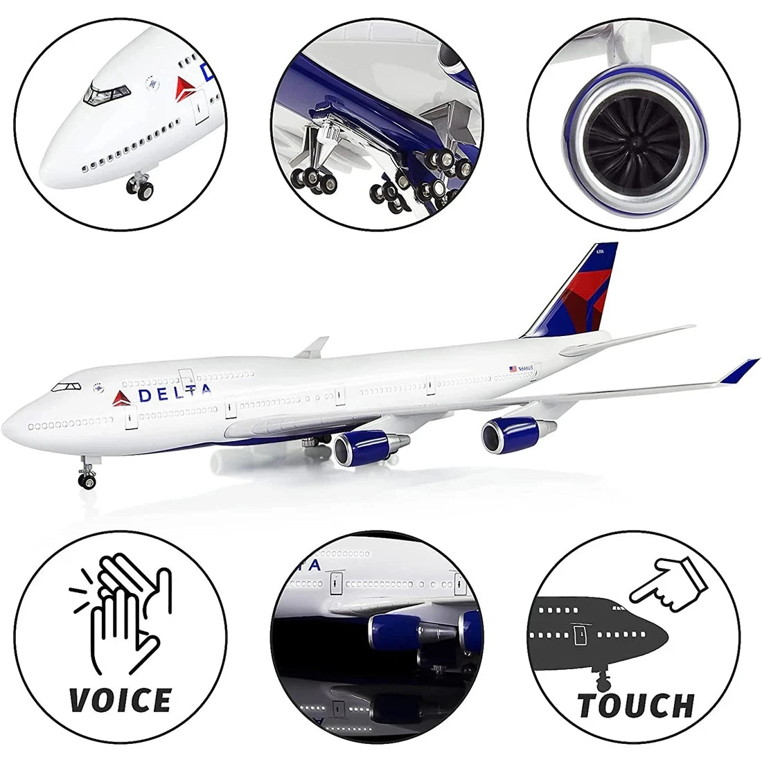 Airplane Airbus A380 Air France Airline Model W LED Light & Wheel Diecast Plastic Resin Plane