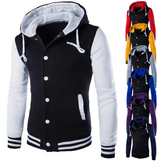 Spring Autumn Men's Hoodies Jacket Coat Fashion Streetwear Slim College Varsity Brand Stylish Veste Hoodie