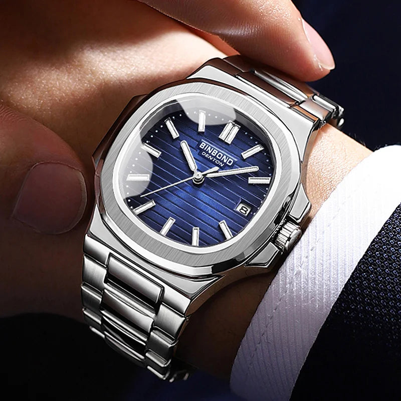 Luxury Men Quartz Watch Waterproof Date Male Clock Stainless Steel Watches