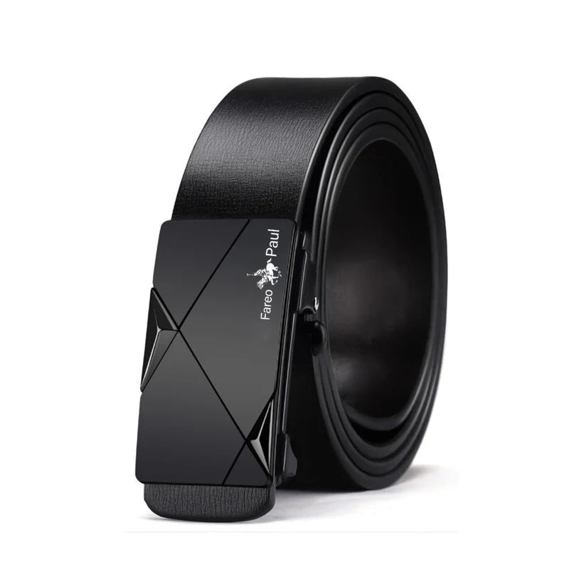 Men's Automatic Buckle Belt Alloy Business Luxury PU Leather High-Quality Straps