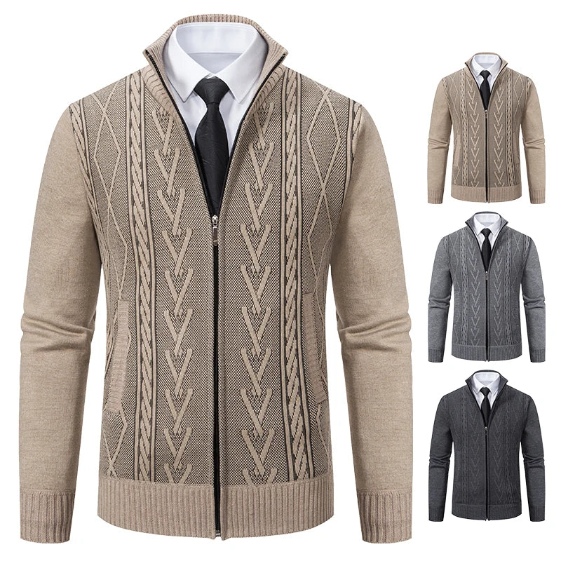 2024 winter new padded warm casual men's sweater coat