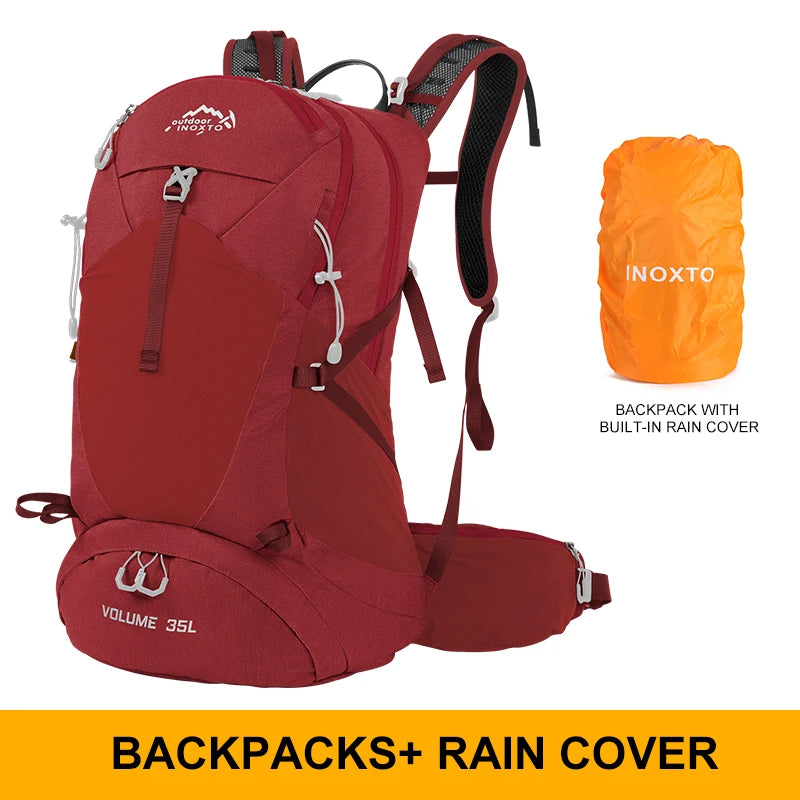 Mountaineering backpack 35 liters men's and women's outdoor sports bag waterproof camping hiking rain