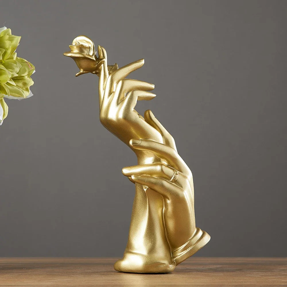 Abstract Golden Sculpture Creative Hand Statue  Home Decoration  Accessories Gifts