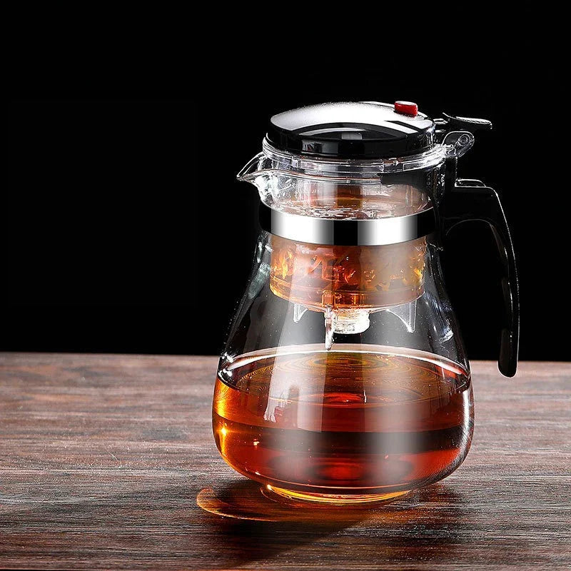 Heat Resistant Glass Teapot One-click filtering Tea Pot Tea Water Separation Filter Tea Maker Coffee Pot Set