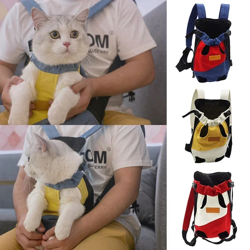 Cat Carrying Bag Design Cotton Canvas Backpack for Kitty Cats Supplies