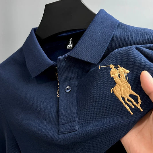Brand Trend Embroidery Polo Shirt 2024 Summer High-end Luxury Handsome Fashion Casual T-shirt Short-sleeved Quality Men Clothing - Hiron Store