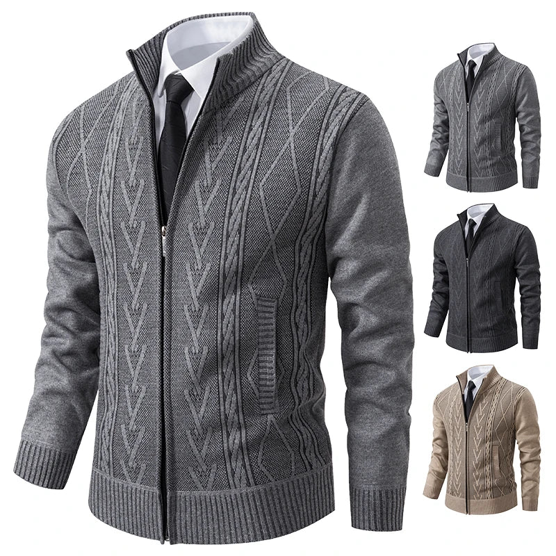 2024 winter new padded warm casual men's sweater coat