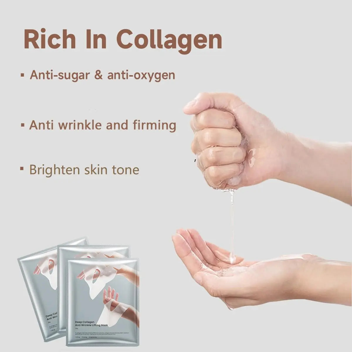 Deep Collagen Anti-Wrinkle Lifting Mask, Face Mask Overnight, Firming Moisturizing(5Pack)