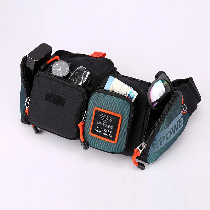 Men Waist Fanny Pack Bum Hip Sling Chest Belt Bag Multi-purpose Travel Climb Waterproof Nylon Male Cross Body Messenger Bags