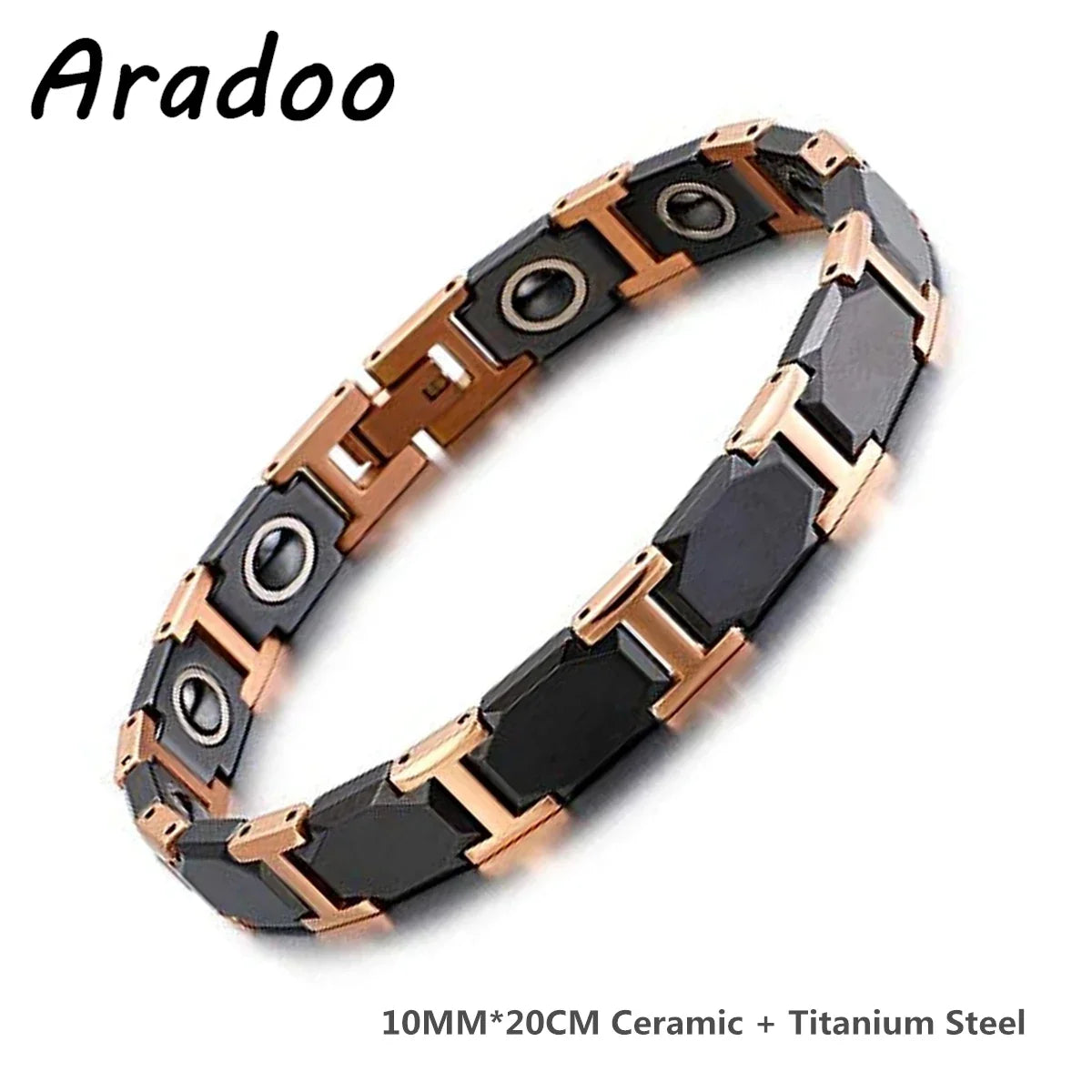 Ceramic Titanium Steel Bracelet Hematite Magnetic Stainless Steel Adjustable Bracelets - Hiron Store