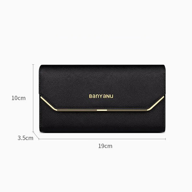 Large Capacity Women Long Purse 6.7inch Phone Bag Genuine Leather Wallet for Women