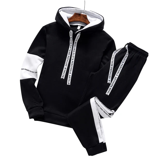 Winter Hoodie Sets Men Tracksuit Casual Hoodies Sweatshirt Piece Set Male Pullover Hoody Fashion Streetwear Clothes - Hiron Store