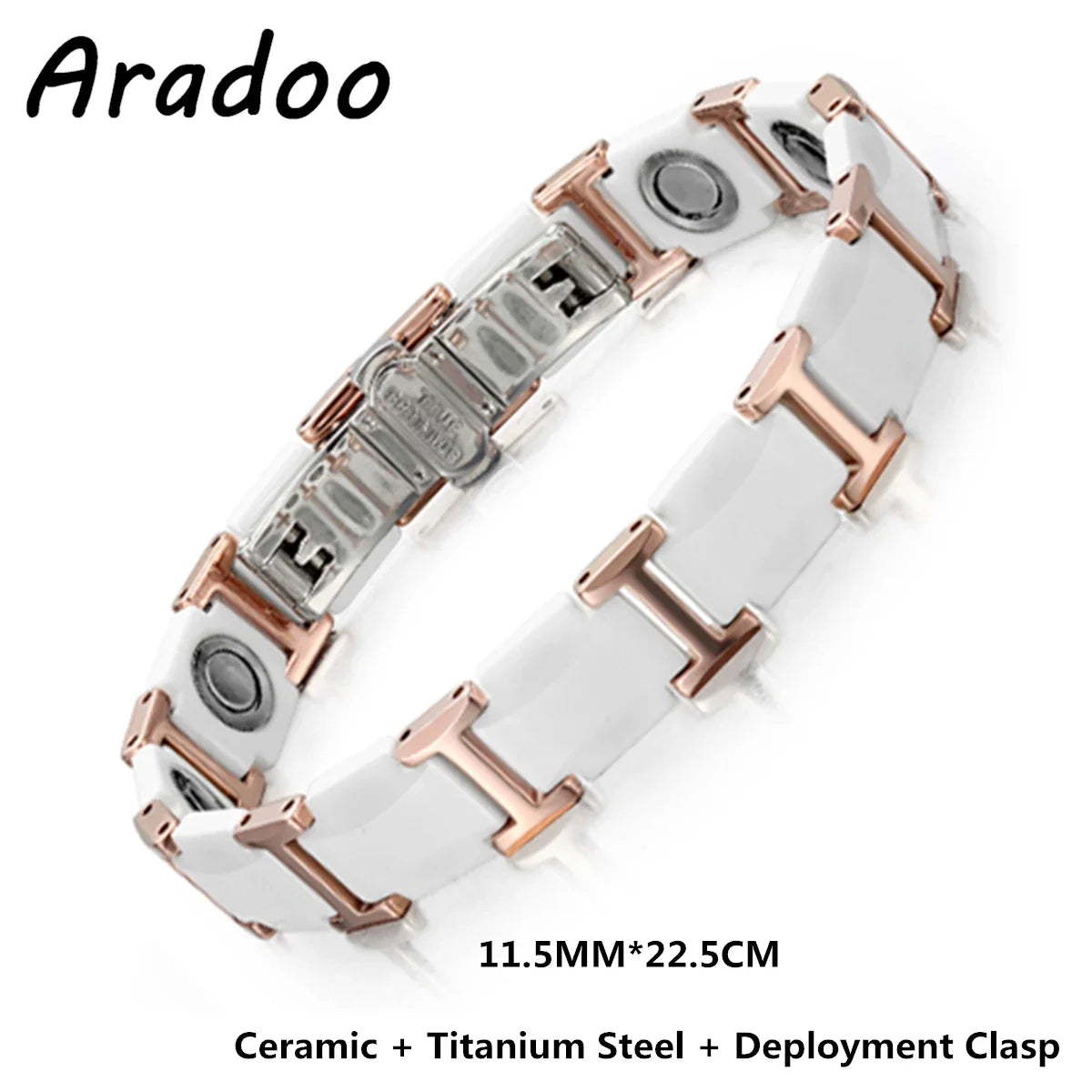 Ceramic Titanium Steel Bracelet Hematite Magnetic Stainless Steel Adjustable Bracelets - Hiron Store