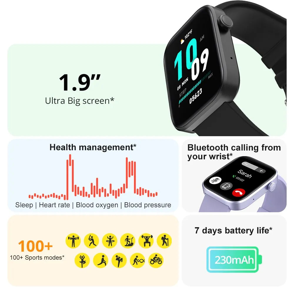 Voice Calling Smartwatch Health Monitoring IP68 Waterproof Smart Notifications Voice Assistant - Hiron Store