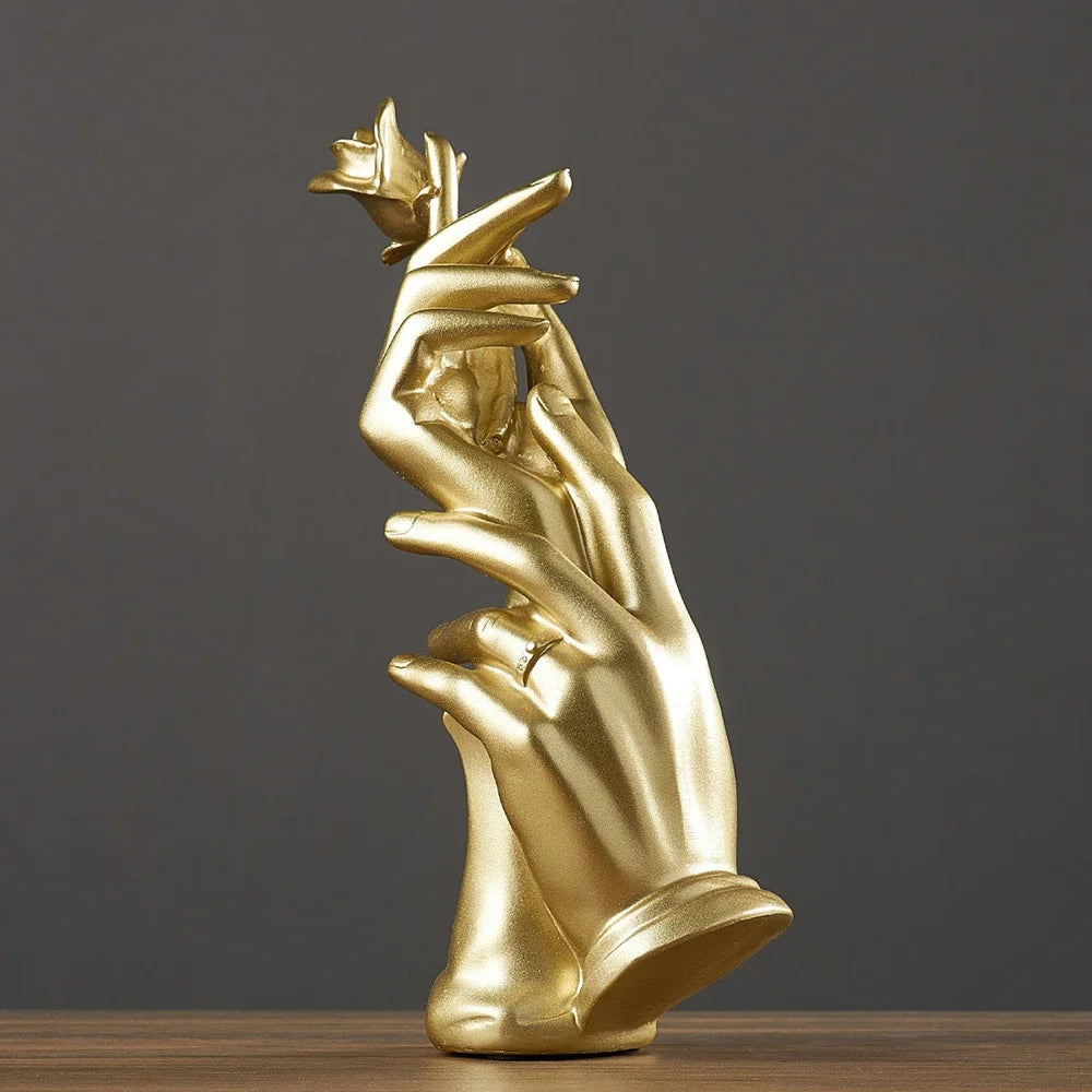 Abstract Golden Sculpture Creative Hand Statue  Home Decoration  Accessories Gifts