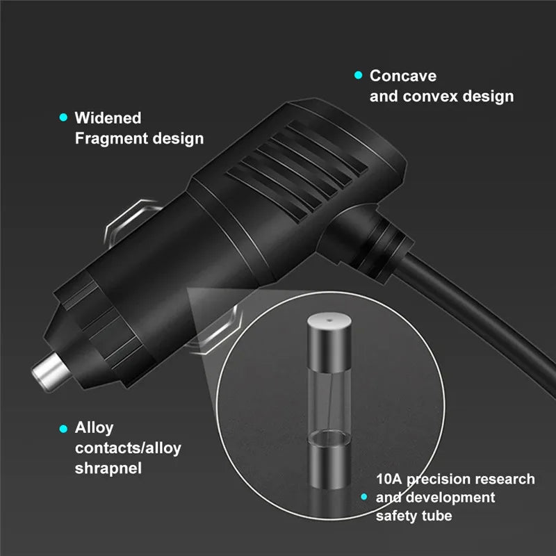 3 in 1 Dual USB Socket 120W Car Cigarette Lighter Splitter 12V 24V Fast Charger Plug Phone Power Adapter