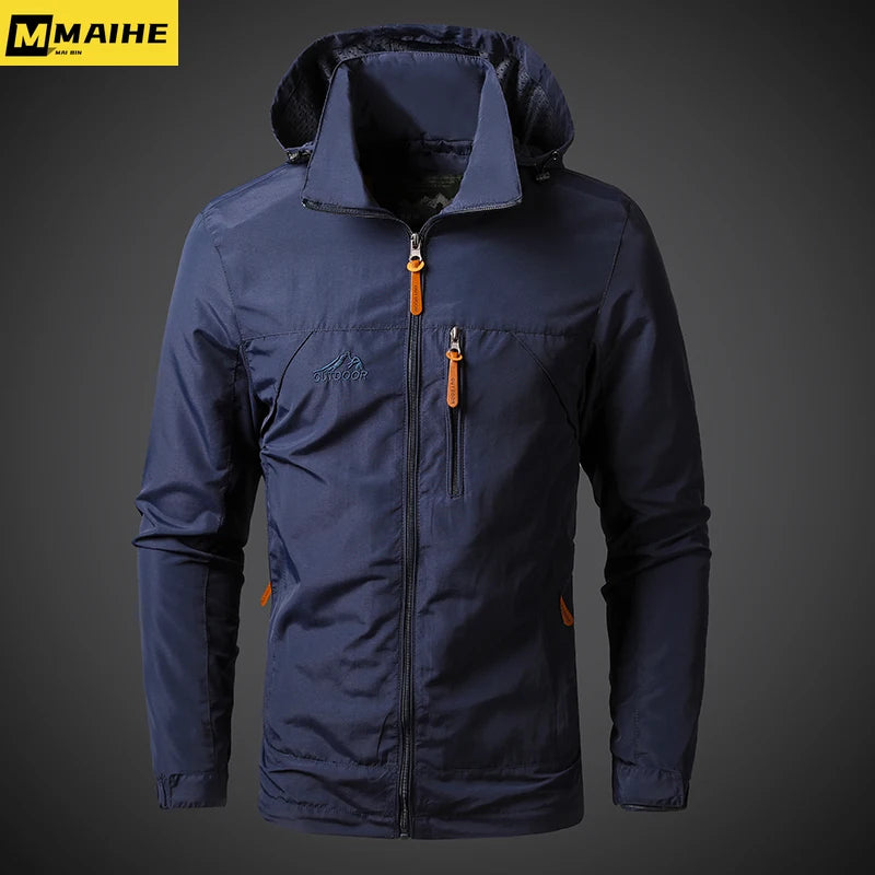 Mens Windbreaker Jackets Waterproof Military Hooded Coat Male New Combat Jackets