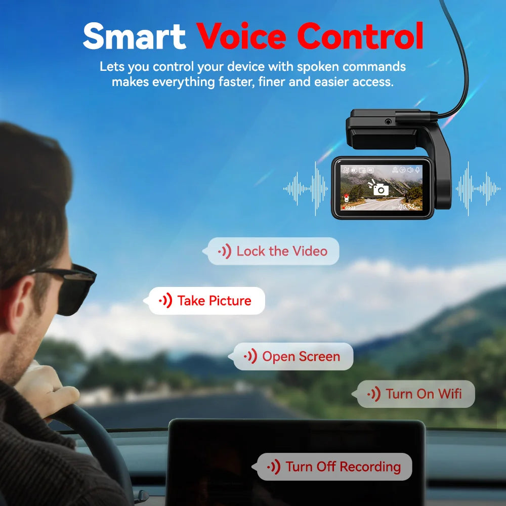 REDTIGER A4 Dash Camera Front and Rear 4k Dash Cam  Drive Recorder for WiFi GPS Car Dvr for 24H Parking