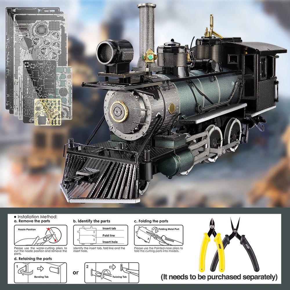 Metal Mogul Locomotive Assembly Model Building Kit Toys for Adult