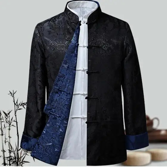 Men Chinese Dragon Shirt Kung Fu Coats China New Year Tang Suit Traditional Chinese Clothing For Men Jackets Hanfu Men Clothing - Hiron Store