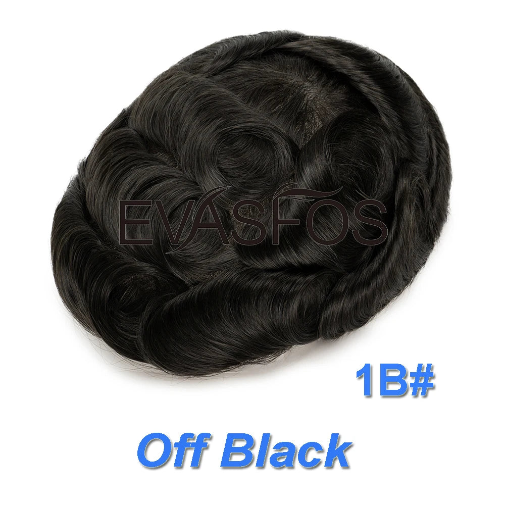 Natural Hairline Bleached Knots French Lace Front Men's Toupee, Poly Skin Hairpieces, Hair Replacement Systems, Various Color