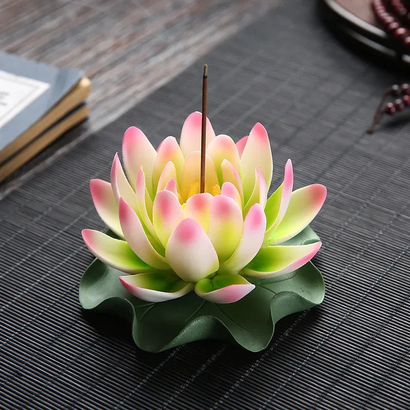 Ceramic Handicraft Stick Incense Burners Simulation Lotus Incense Holder Ornaments