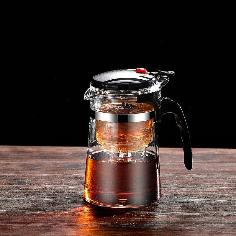 Heat Resistant Glass Teapot One-click filtering Tea Pot Tea Water Separation Filter Tea Maker Coffee Pot Set