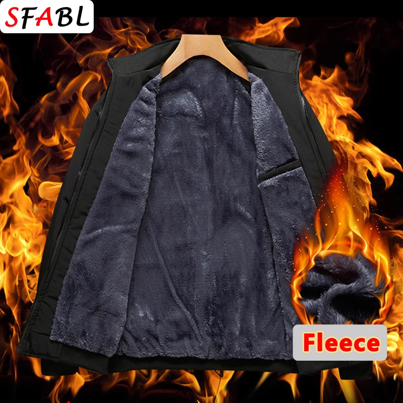 Warm Fleece Winter Jackets for Men Business Office Dress Coat Casual Men's Winter Jacket