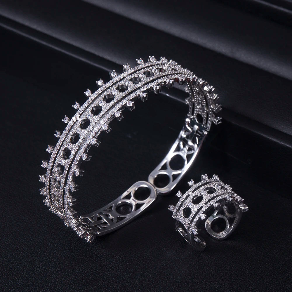 2PCS Dubai Bangle Jewelry Ring Set