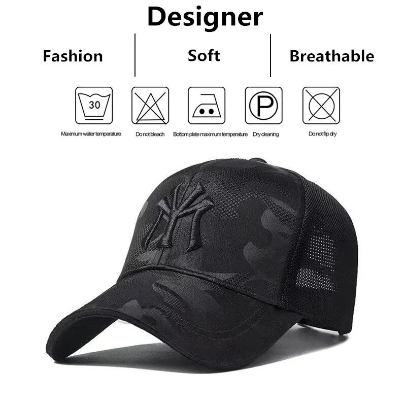 Unisex Letter Embroidery Breathable Baseball Caps Spring and Autumn Outdoor Adjustable Casual Hat Sunscreen Hat - Hiron Store