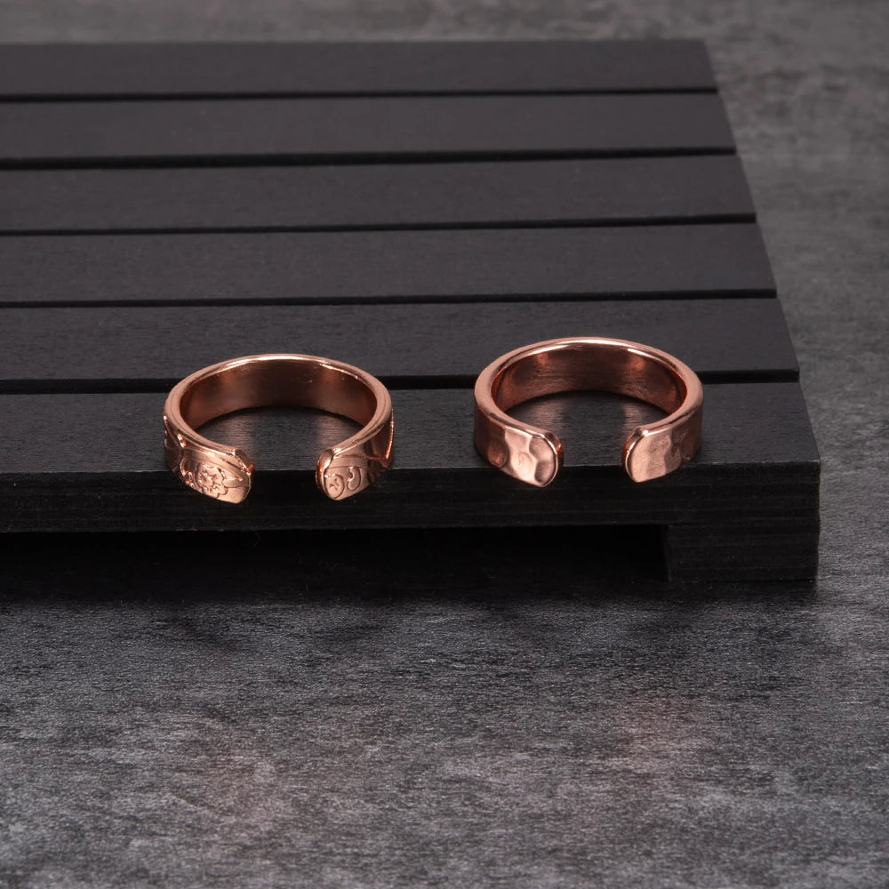 Pure Copper Rings Magnetic Health Energy Finger Open Cuff Adjustable Ring Women Men Jewellery